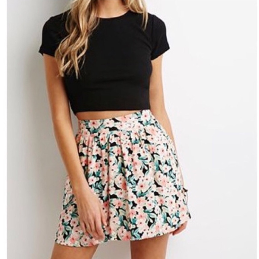 floral forever 21 skirt
